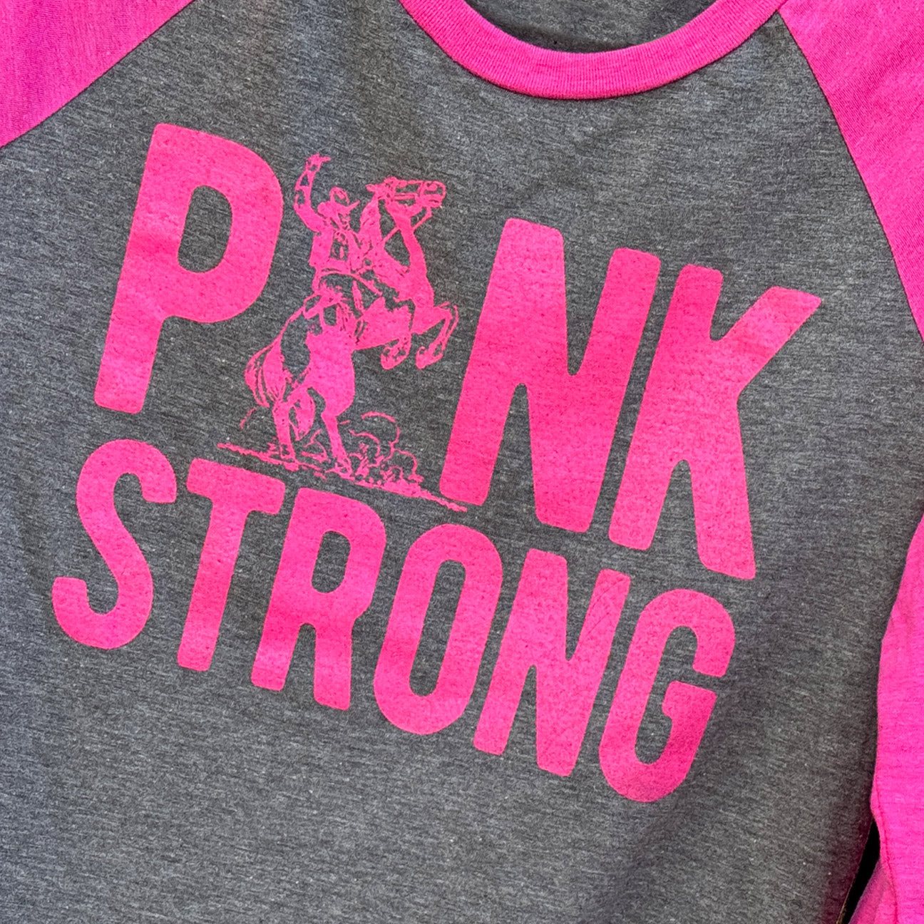 PINK STRONG 3/4 SLEEVE // Fuchsia Frost & Heather